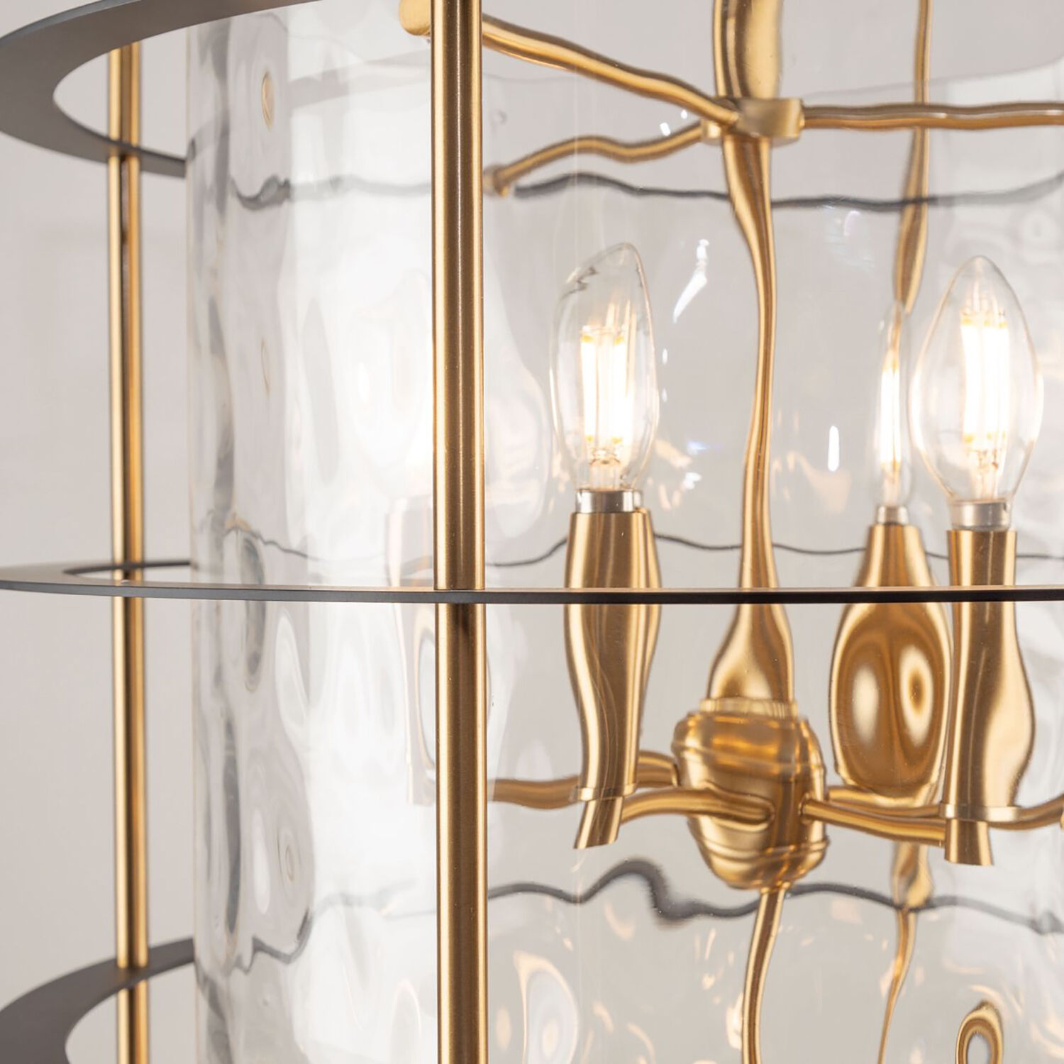 Burford LED 20.5 inch Brass and Black Chandelier Ceiling Light