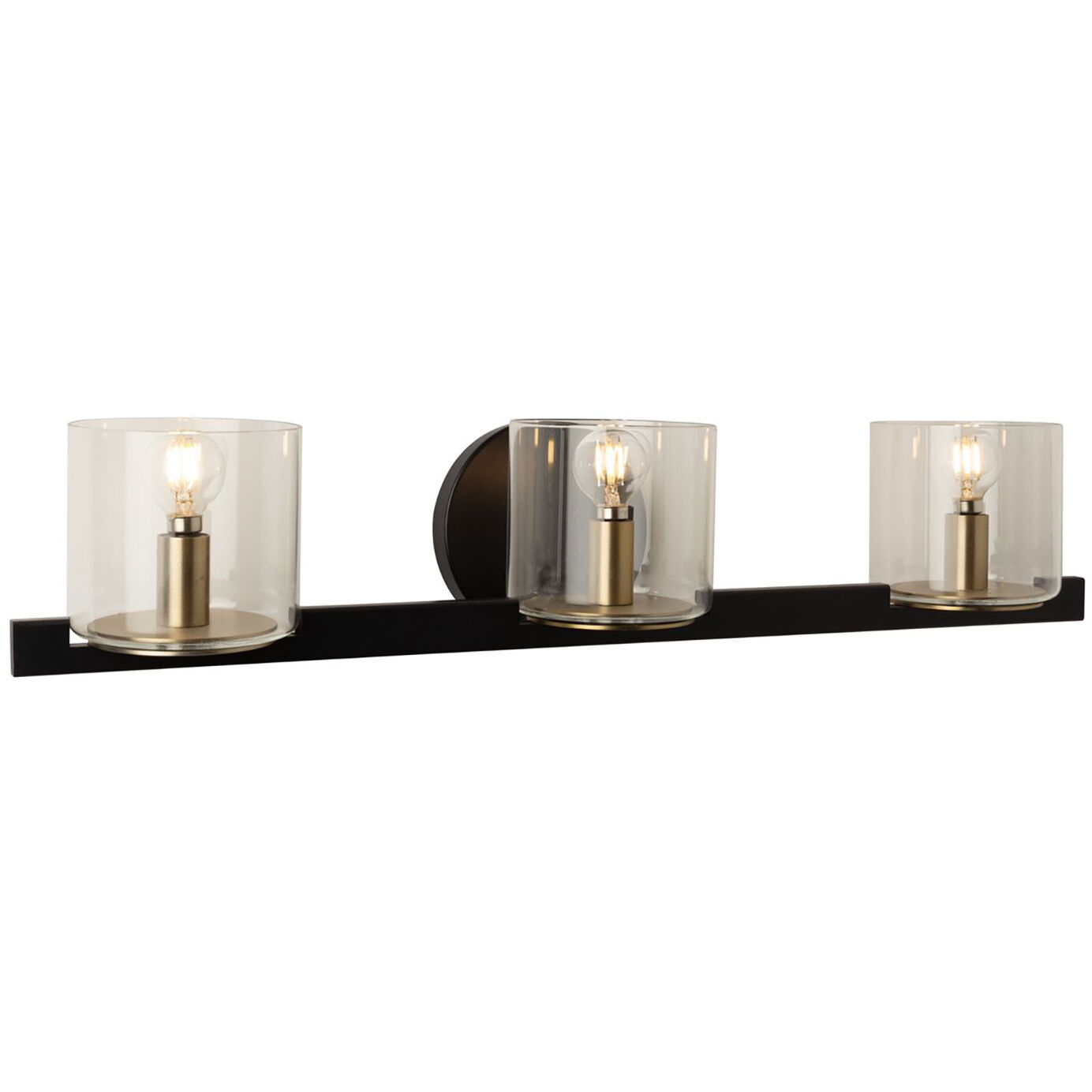 Salinas LED 24 inch Black and Brass Bathroom Vanity Wall Light