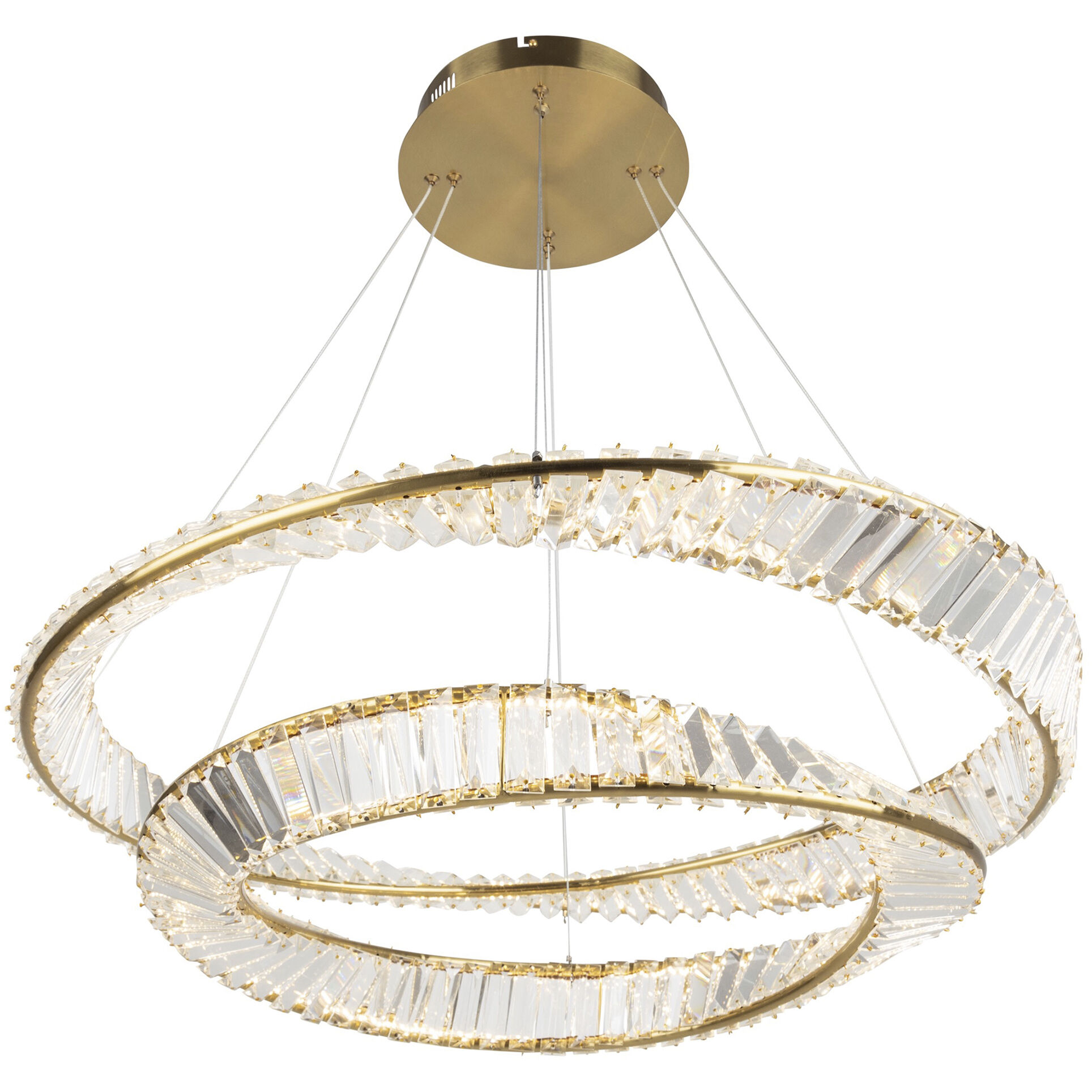 Stella 31.5 inch Brushed Brass Down Chandelier Ceiling Light