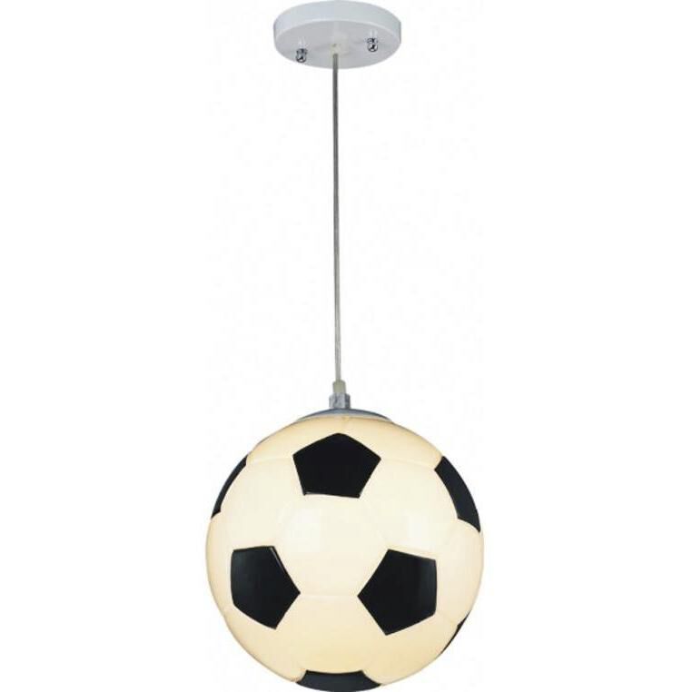 Canada 1 Light 9.85 inch Black and White Childrens Lighting Ceiling Light, Soccer Ball