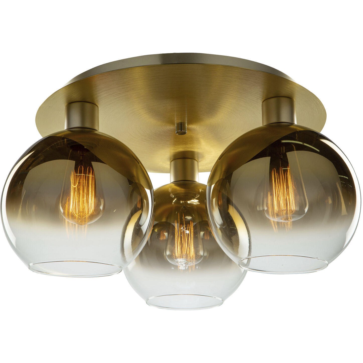 Morning Mist 3 Light 19.75 inch Gold Semi-Flush Mount Ceiling Light
