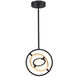 Trilogy LED 13 inch Black and Gold Pendant Ceiling Light