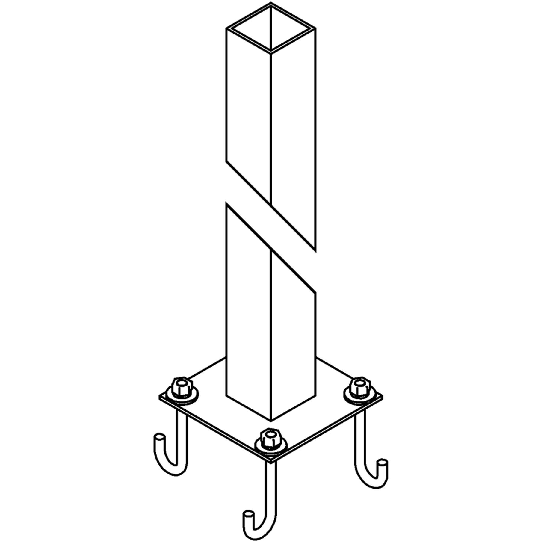 Square 2.50 inch Post Light & Accessory