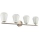 Brooke 4 Light 31.25 inch Brushed Nickel Bathroom Vanity Wall Light