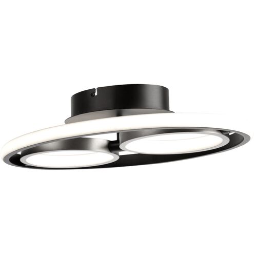 Gemini LED 10.6 inch Black and Nickel Flush Mount Ceiling Light