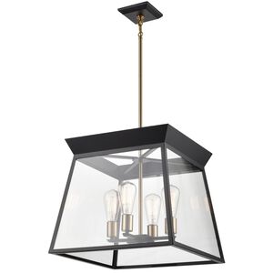 Lucian LED 18 inch Black and Brushed Brass Chandelier Ceiling Light