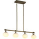 Velora LED 34.6 inch Legacy Brass Linear Island Pendant Ceiling Light