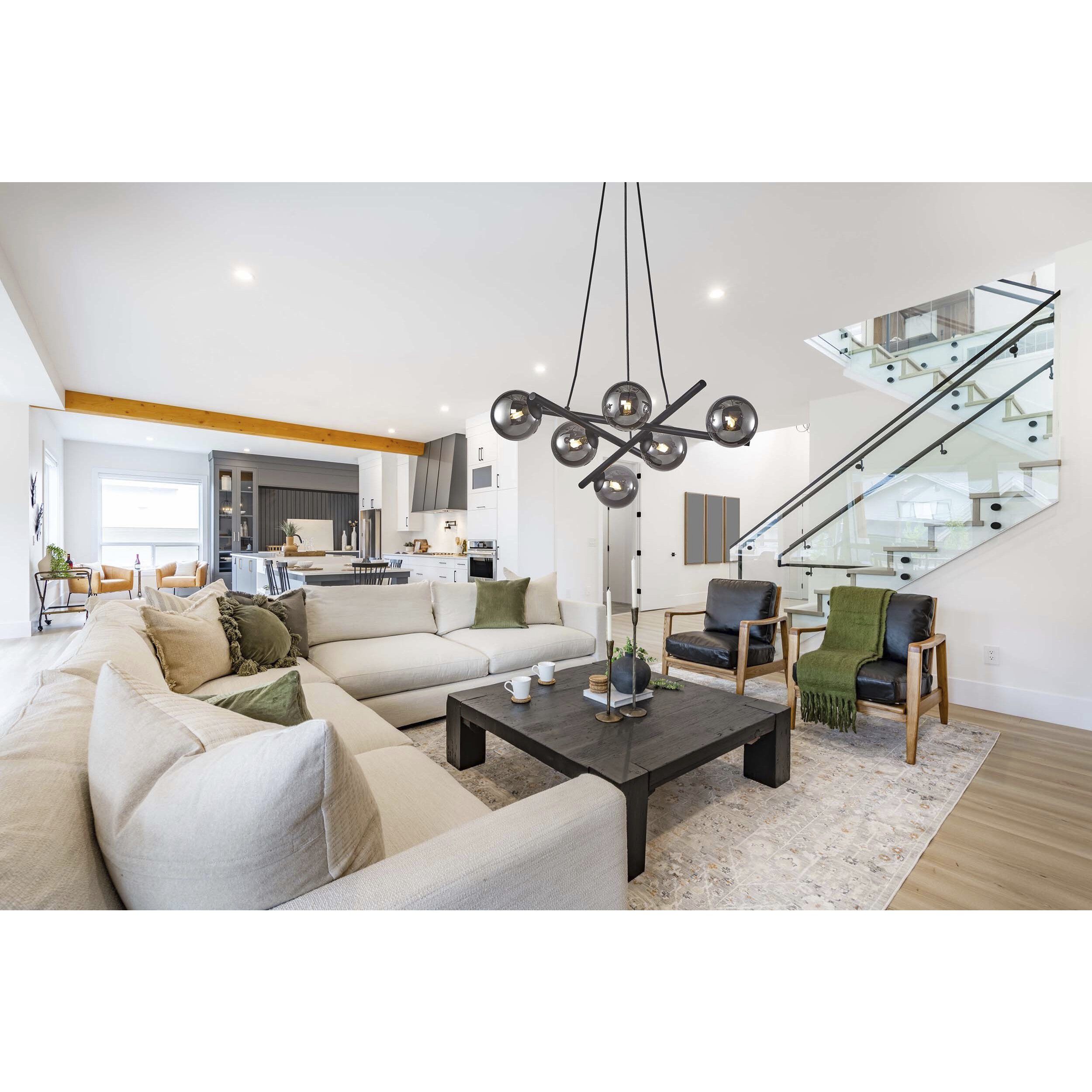 Modena LED 28 inch Black Chandelier Ceiling Light