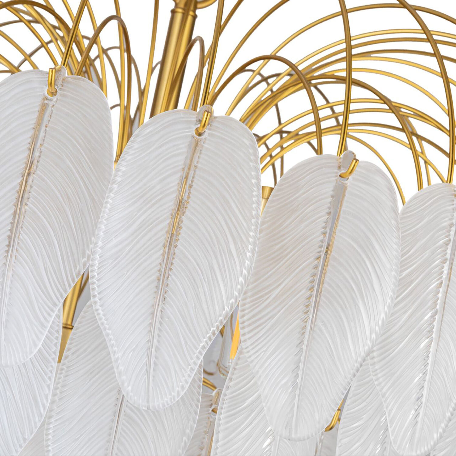 Alessia 19 Light 28.4 inch Brushed Brass and White Chandelier Ceiling Light