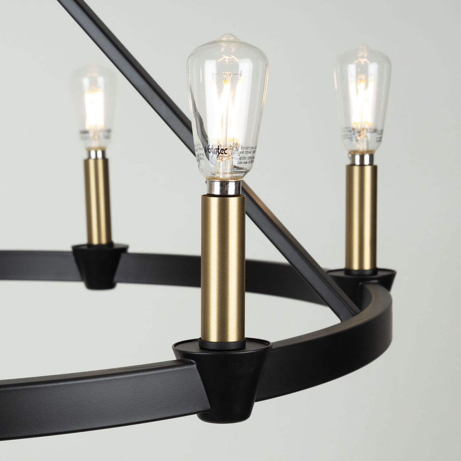 Notting Hill LED 26 inch Black and Brushed Brass Chandelier Ceiling Light