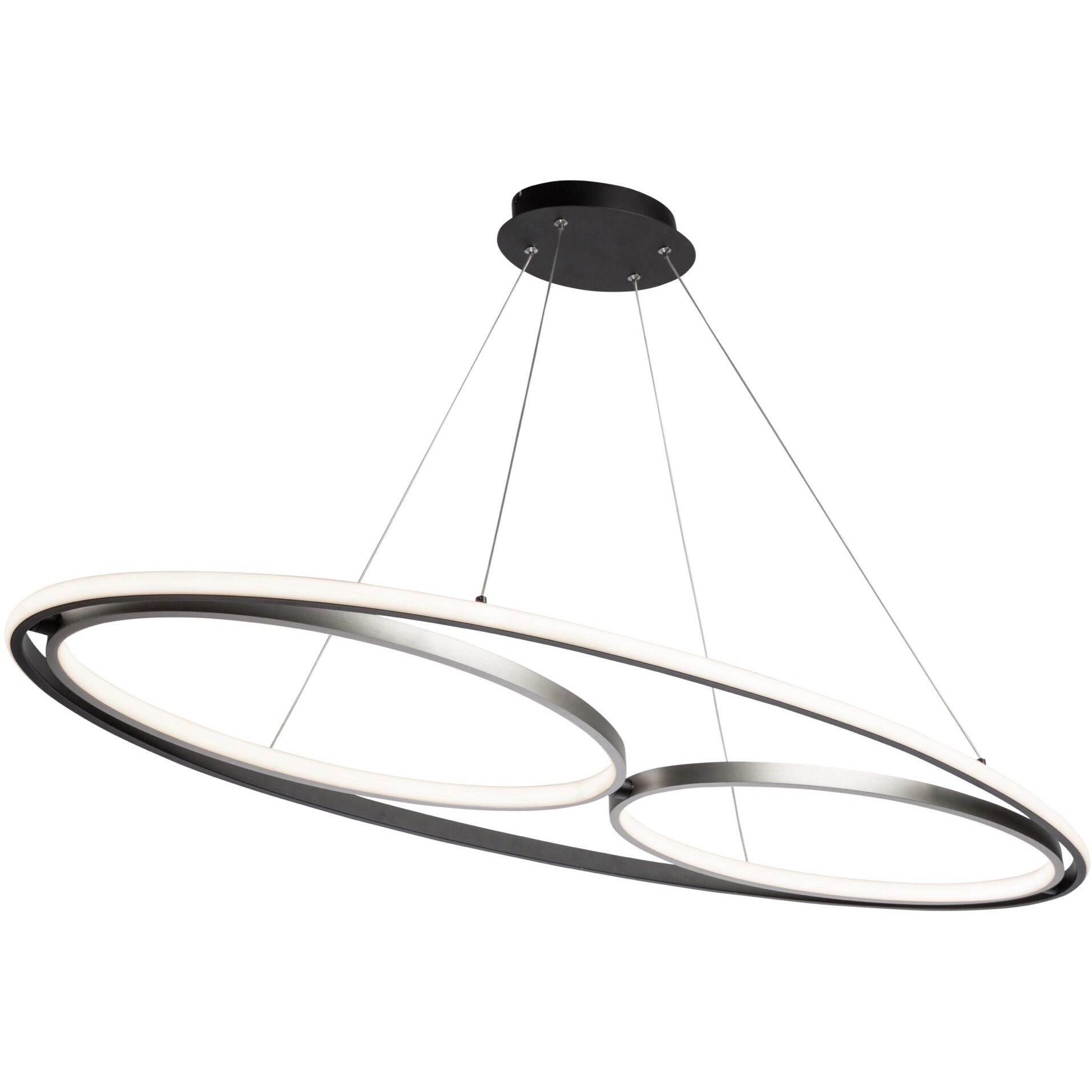 Gemini LED 16.5 inch Black and Nickel Pendant Ceiling Light