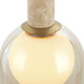 Juna 1 Light 7.9 inch Brass and Travertine Pendant Ceiling Light