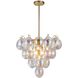 Globo LED 25 inch Brass Chandelier Ceiling Light in Iridescent