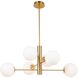 Aurelia LED 23 inch Brass Down Chandeliers Ceiling Light
