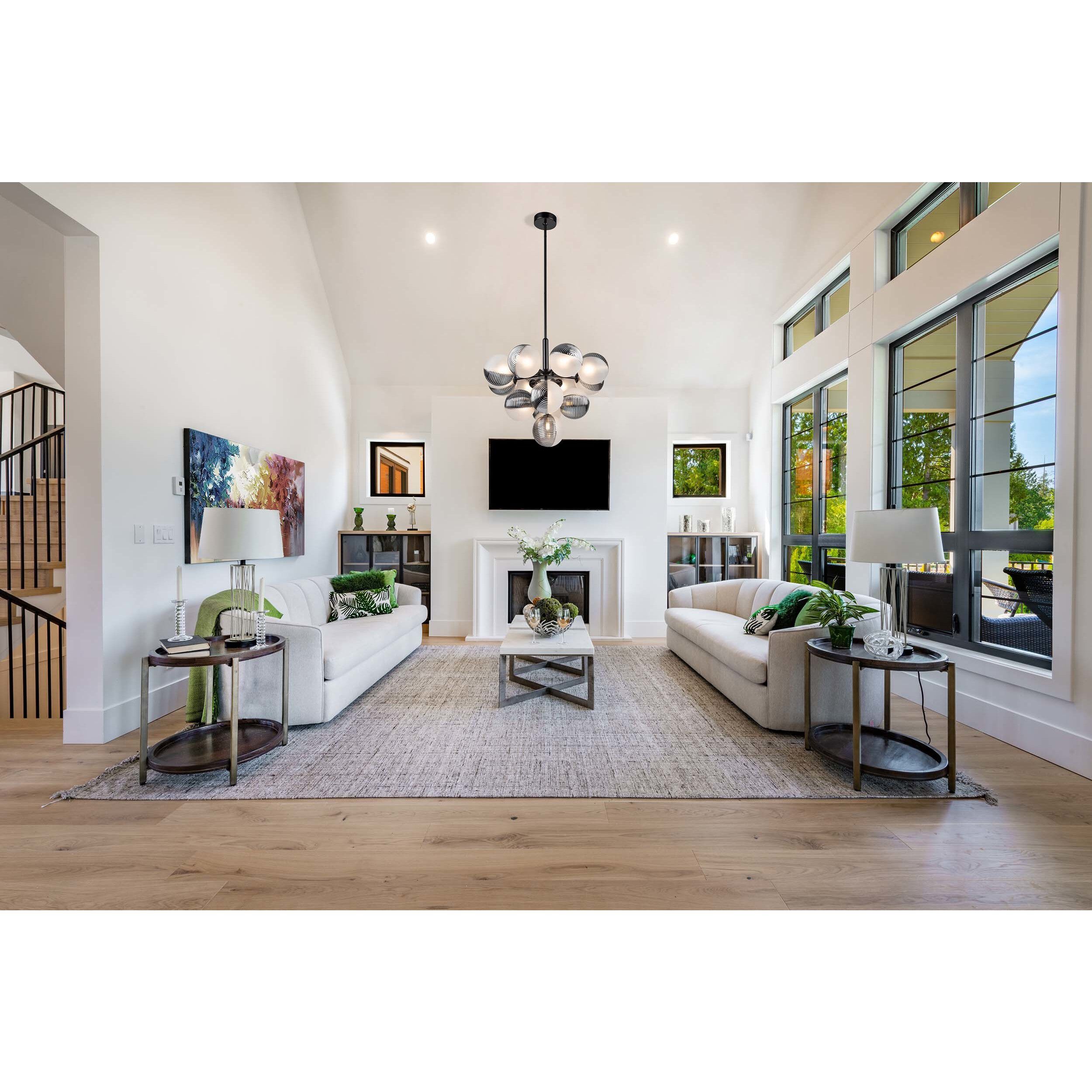 Bolla LED 24.5 inch Black Chandelier Ceiling Light