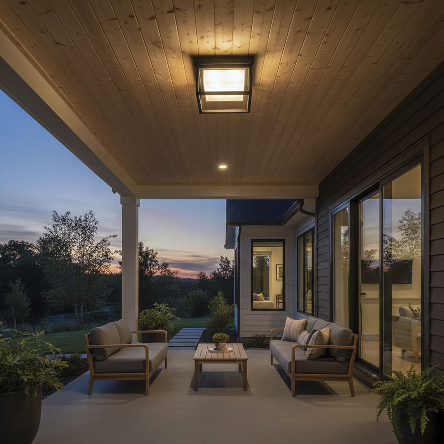 Overbrook LED 8.75 inch Black Outdoor Flush Mount