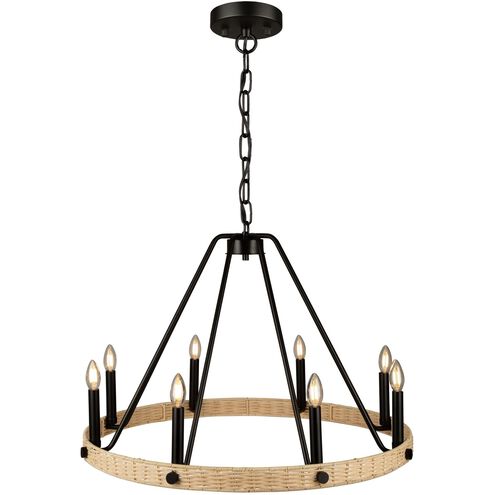 Perris 8 Light 32 inch Black Candle Chandelier Ceiling Light