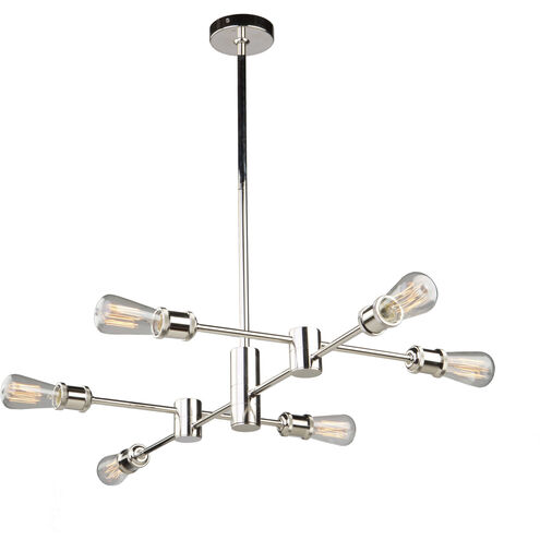 Tribeca 6 Light 37 inch Polished Nickel Linear Chandelier Ceiling Light