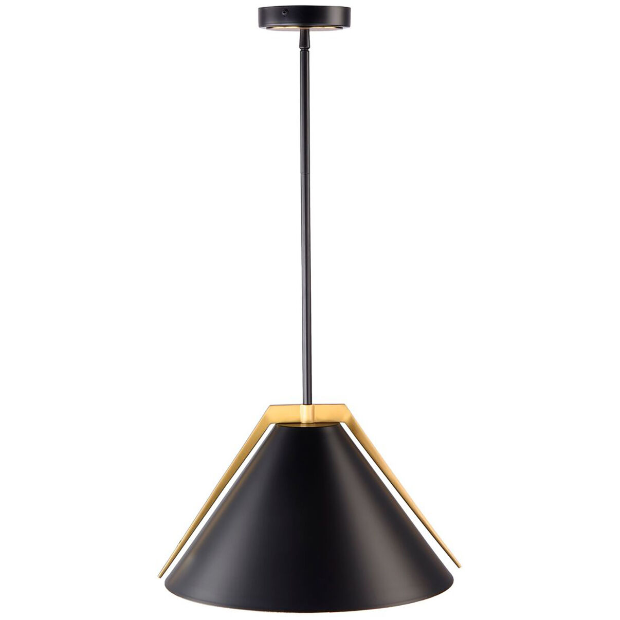 Baltic LED 15 inch Black and Brushed Brass Pendant Ceiling Light