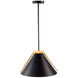 Baltic LED 15 inch Black and Brushed Brass Pendant Ceiling Light