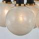 Gem LED 18 inch Black and Brushed Brass Chandelier Ceiling Light in Glossy Textured White