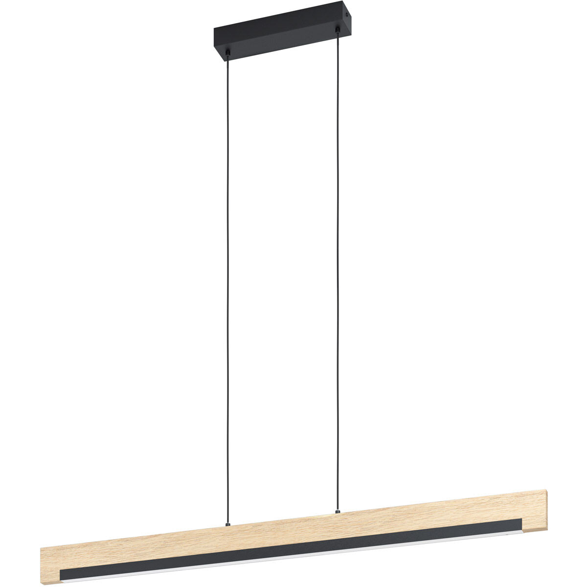 Camacho LED 43.25 inch Black and Natural Linear Pendant Ceiling Light