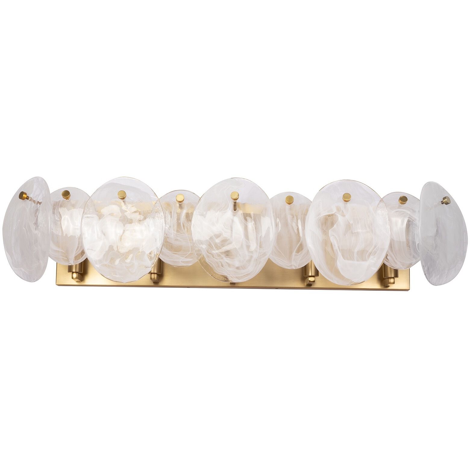 Lily 5 Light 34.64 inch Brushed Brass Bathroom Vanity Wall Light