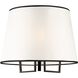 Coco 3 Light 15.7 inch Gold and Black Drum Shade Semi-Flush Mount Ceiling Light