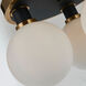 Gem LED 14.5 inch Black and Brushed Brass Semi-Flush Mount Ceiling Light in White