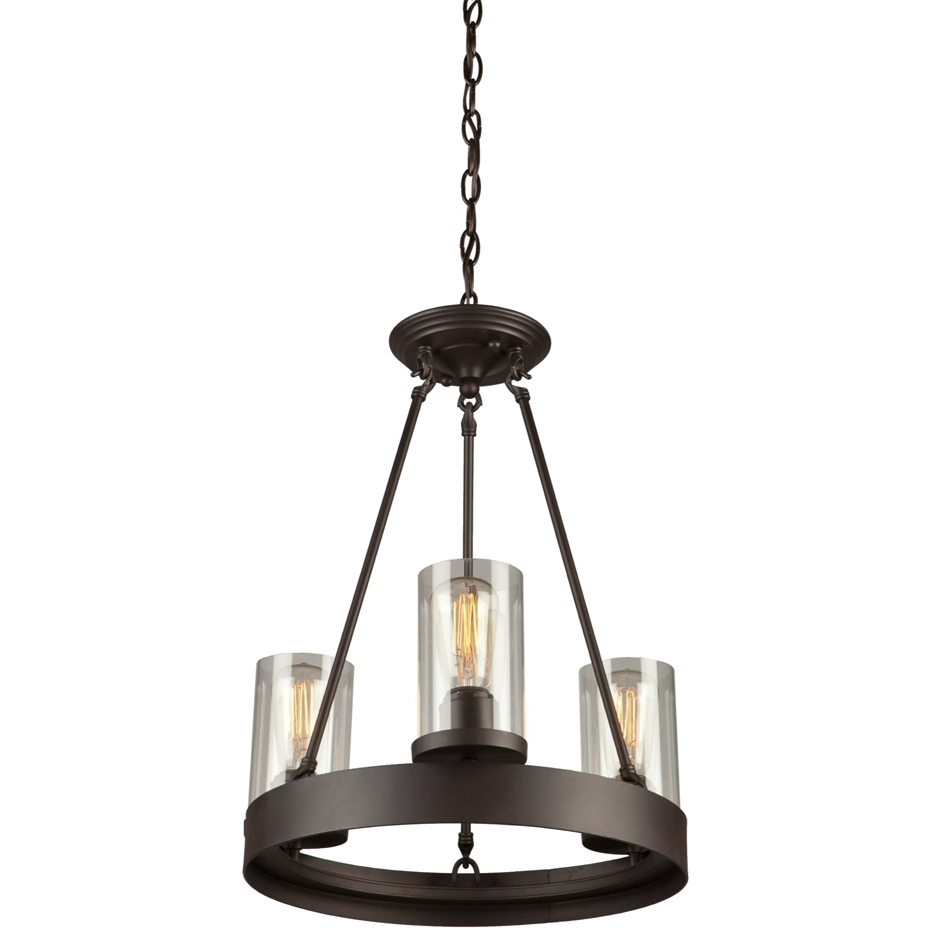 Menlo Park 3 Light 17.5 inch Oil Rubbed Bronze Up Chandelier Ceiling Light