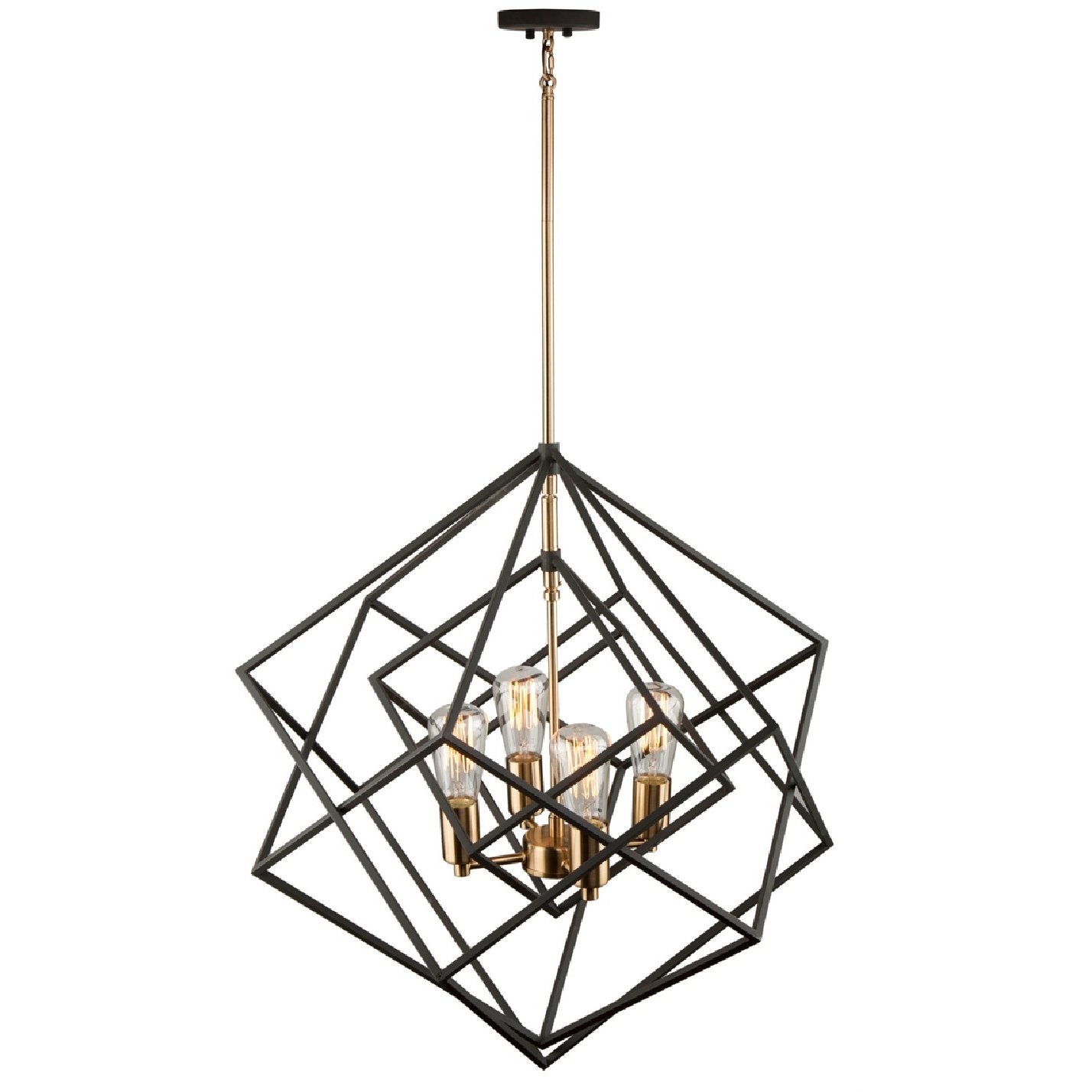 Artistry LED 24 inch Matte Black and Harvest Brass Chandelier Ceiling Light
