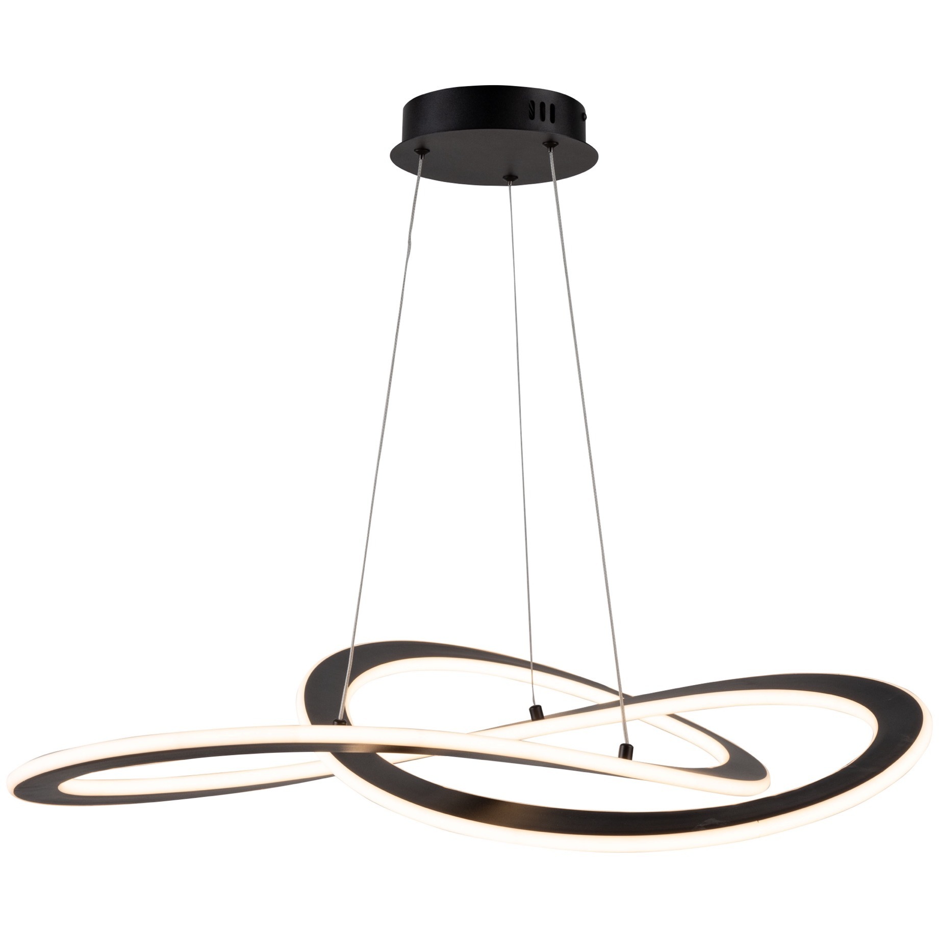 Wave LED 32 inch Black Chandelier Ceiling Light