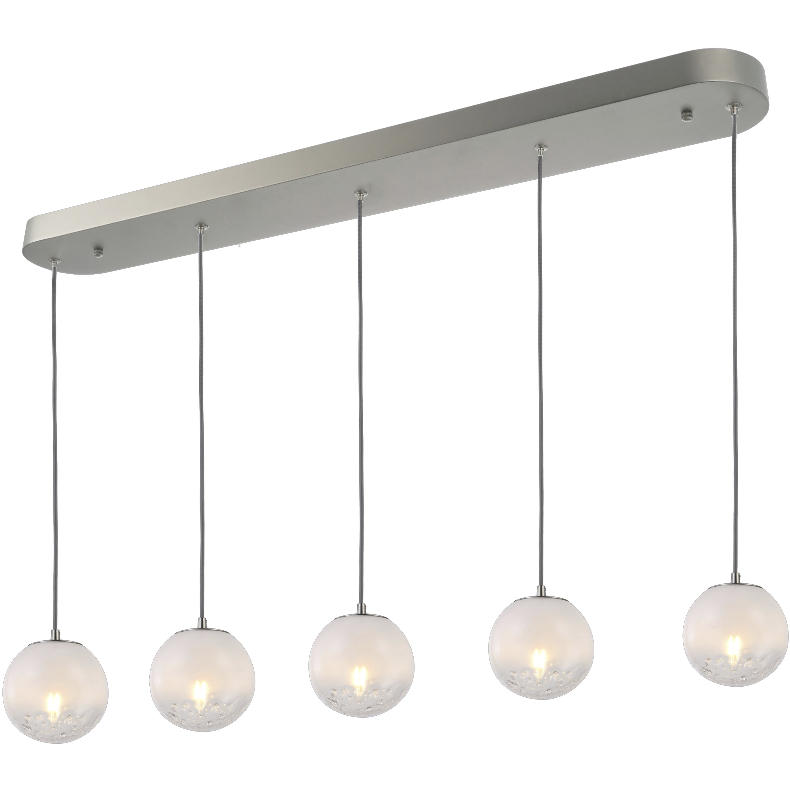 Moonlight 5 Light 40 inch Satin Nickel Linear Pendant Ceiling Light