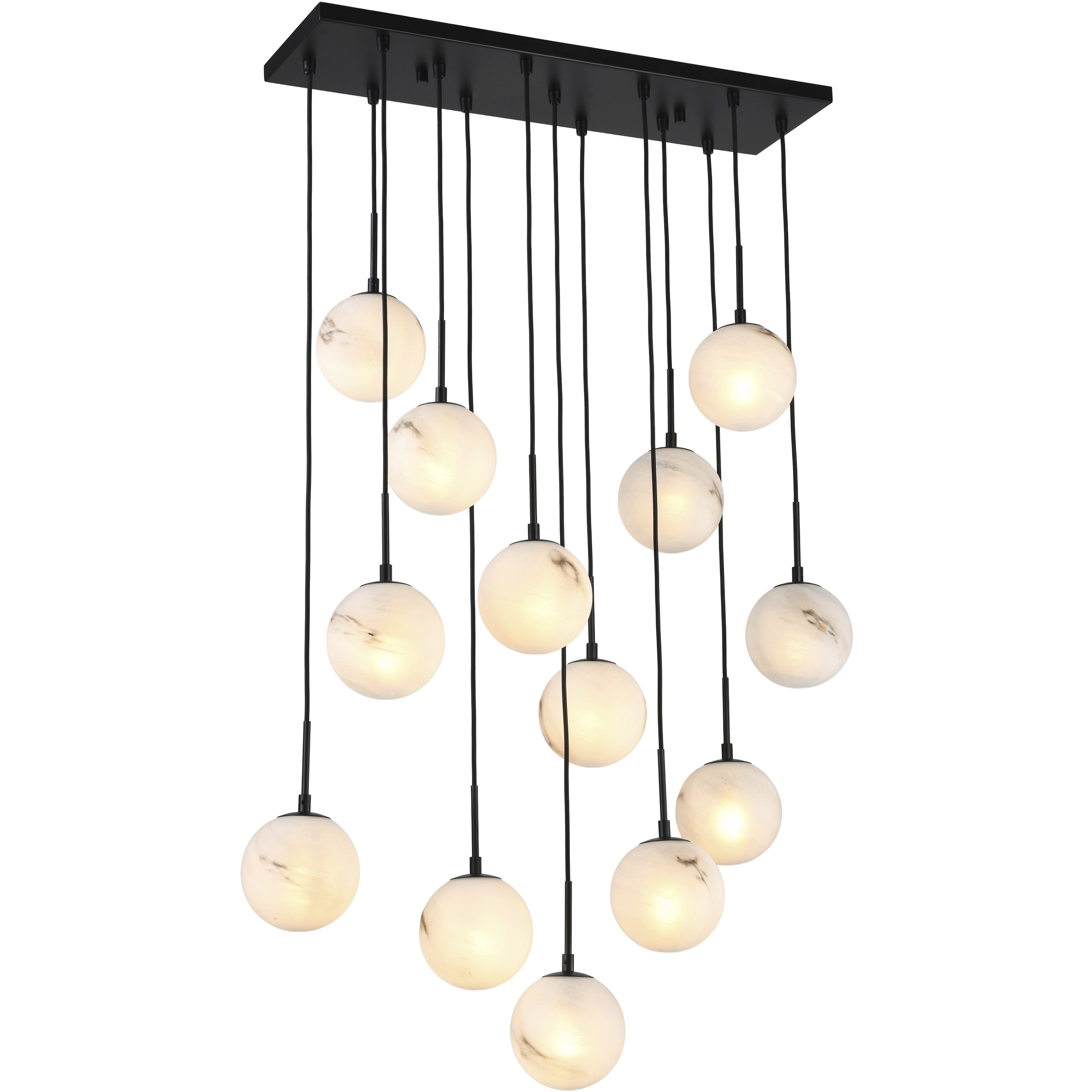 Nightfall 13 Light 34.6 inch Black Linear Pendant Ceiling Light