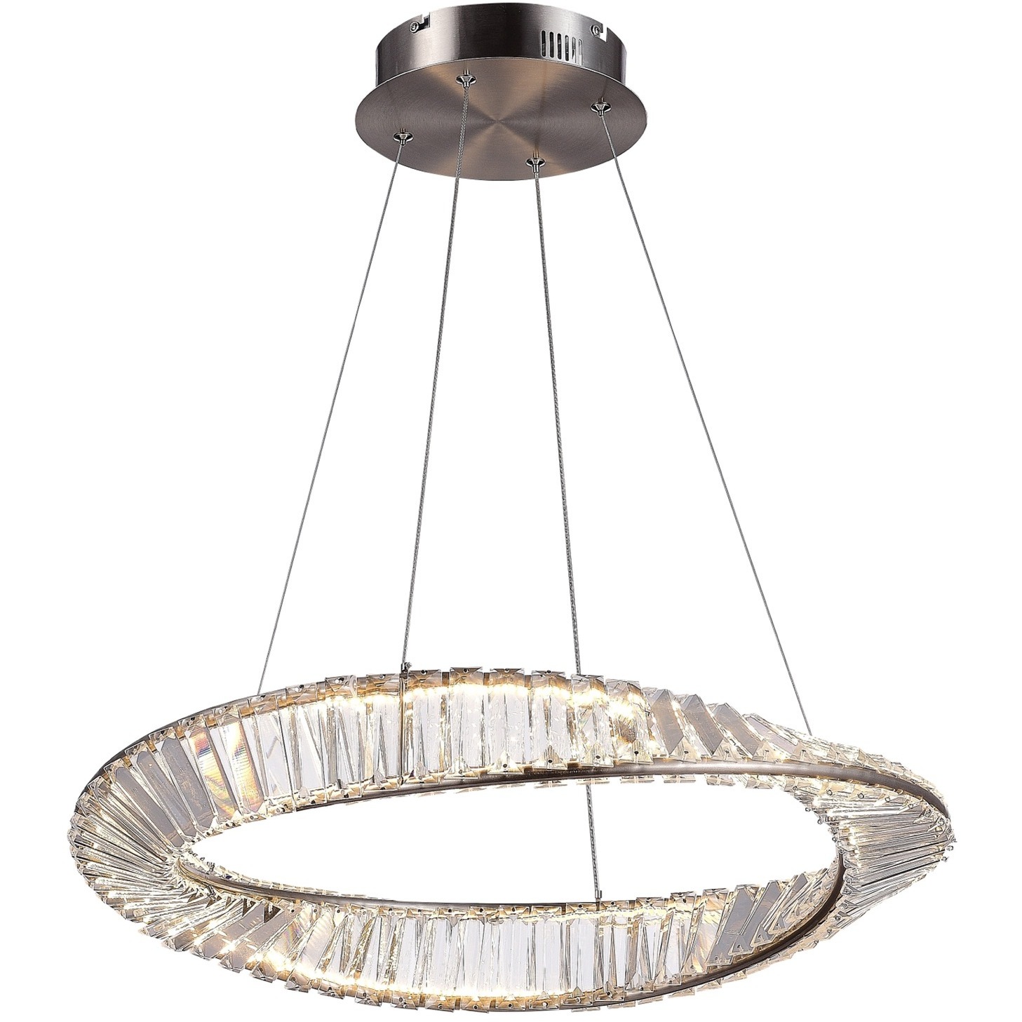Stella 23.75 inch Satin Nickel Pendant Ceiling Light