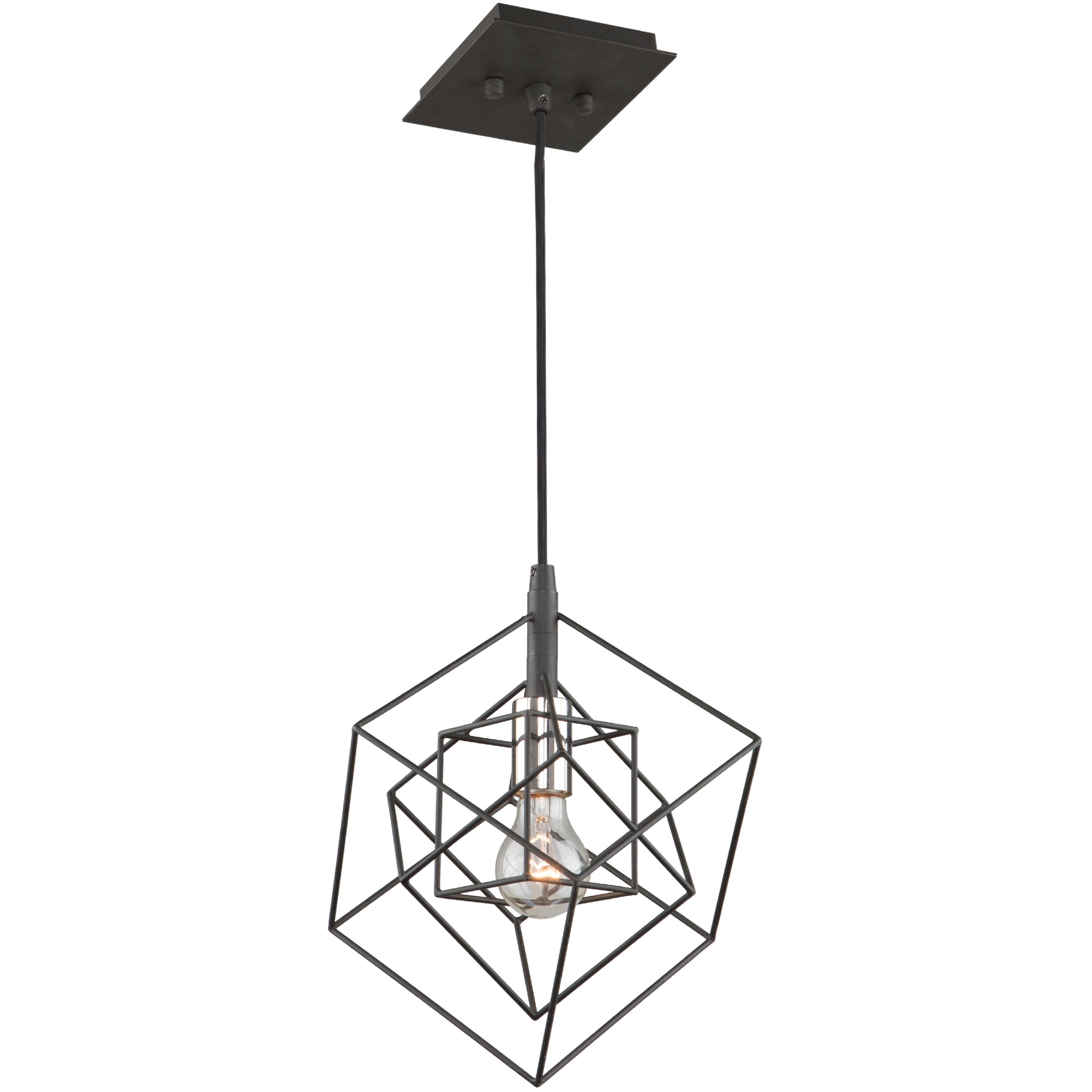 Artistry LED 9.75 inch Matte Black and Polished Nickel Pendant Ceiling Light