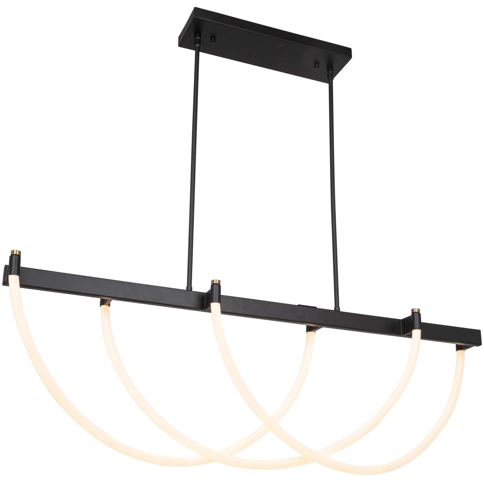Cascata LED 45 inch Black and Brushed Brass Island Light Ceiling Light